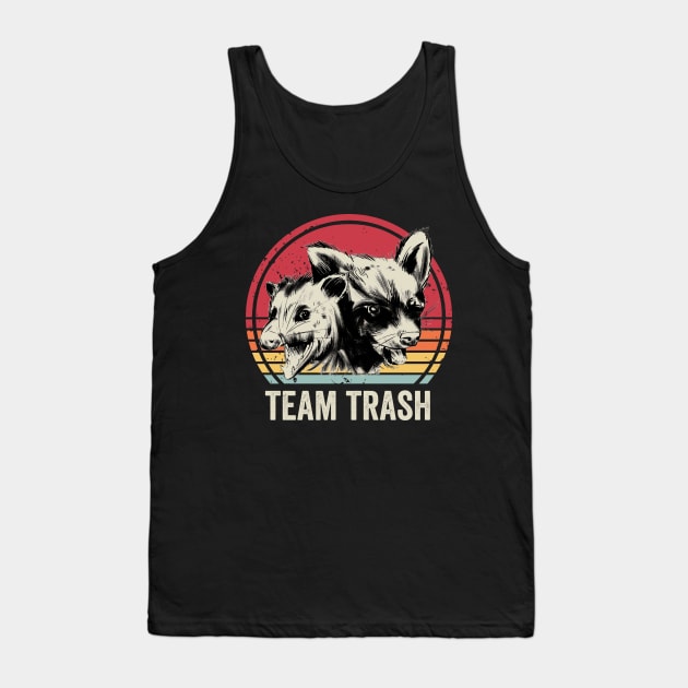 Team Trash Funny Raccoon Opossum Tank Top by Visual Vibes